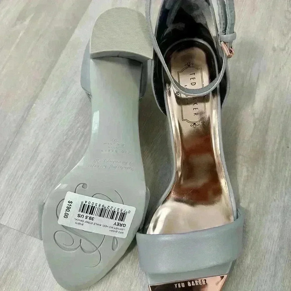 TED BAKER LONDON Ankle Strap Block Heel Sandal SIZE 39.5 - Picture 7 of 9